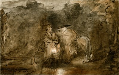 Hvil på flyturen til Egypt av Rembrandt van Rijn