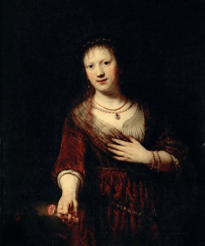 Saskia med den røde blomsten, 1641. av Rembrandt van Rijn