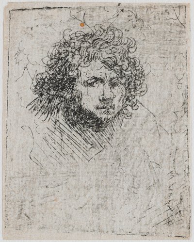 Selvportrett, ca 1626-1629. av Rembrandt van Rijn