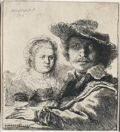 Selvportrett med Saskia av Rembrandt van Rijn