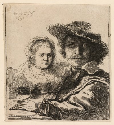 Selvportrett med Saskia av Rembrandt van Rijn