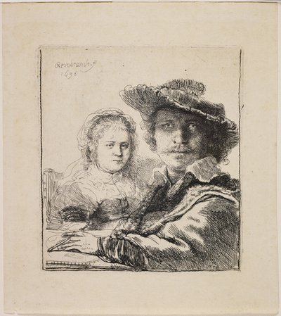 Selvportrett med Saskia av Rembrandt van Rijn