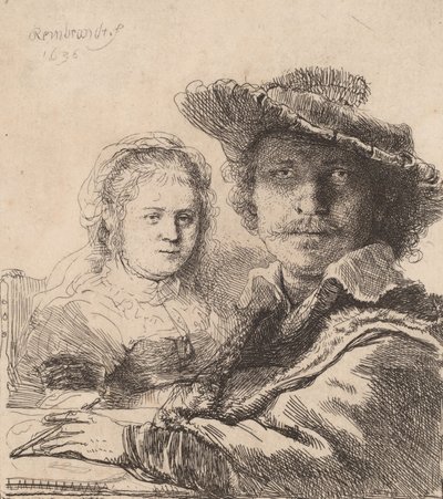 Selvportrett med Saskia, 1636. av Rembrandt van Rijn