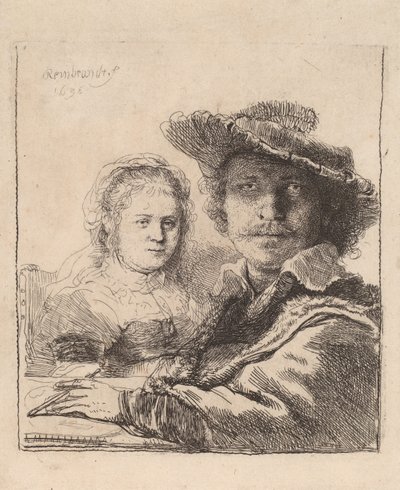 Selvportrett med Saskia, 1636 av Rembrandt van Rijn