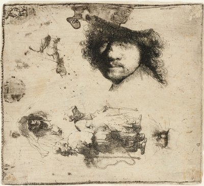 Studieark, 1632. av Rembrandt van Rijn