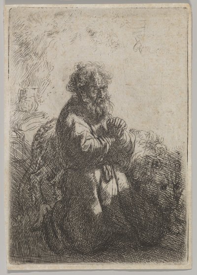 St. Hieronymus i bønn, 1635. av Rembrandt van Rijn