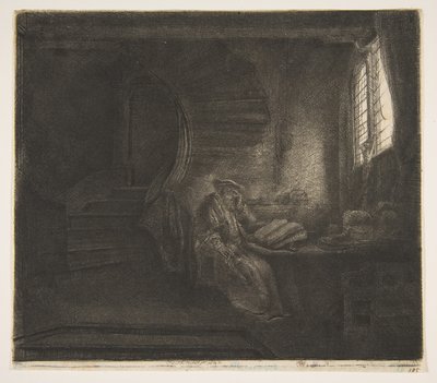 St. Hieronymus i et mørkt kammer, 1642. av Rembrandt van Rijn