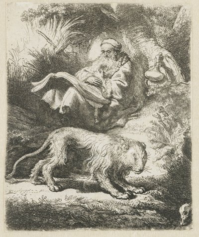 St Jerome leser av Rembrandt van Rijn
