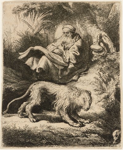 St Hieronymus lesning, 1634. av Rembrandt van Rijn