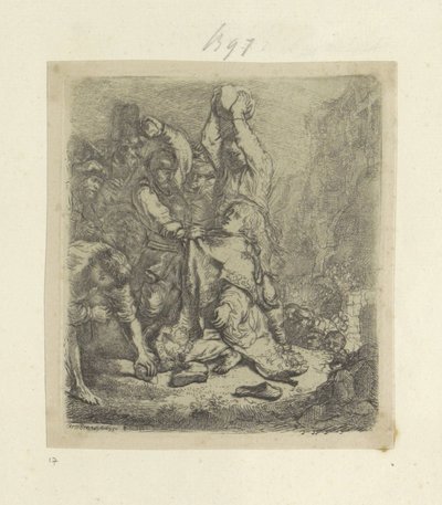 Steniging van Stefanus Samling av åttifem originaltrykk (serietittel) av Rembrandt van Rijn