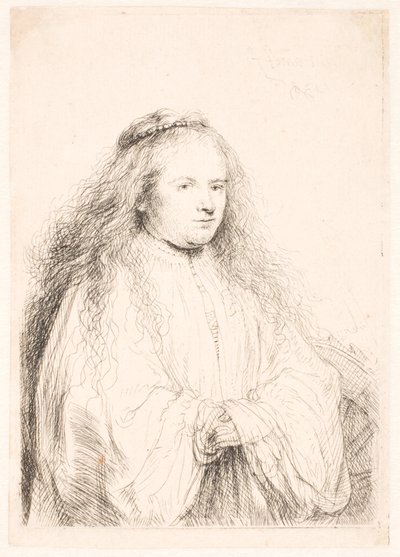 Studie av Saskia som en S. Catharine ("den lille jødiske bruden") av Rembrandt van Rijn