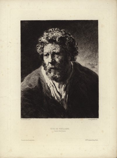 Tete de Viellard av Rembrandt Harmenszoon van Rijn. Gravert av Jules Jacquemart, 1877 av Rembrandt van Rijn