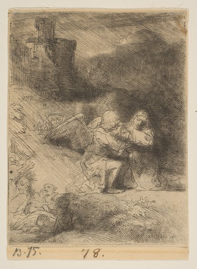 Kvalen i hagen, ca. 1652. av Rembrandt van Rijn
