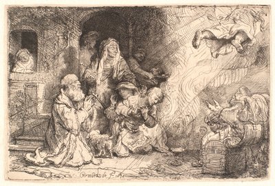 Engelen på vei fra Tobits familie av Rembrandt van Rijn