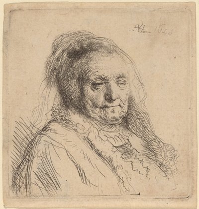 Kunstnerens mor, hode og byste av Rembrandt van Rijn