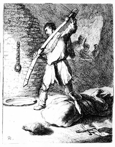 Halshuggingen av døperen Johannes, ca. 1627 av Rembrandt van Rijn