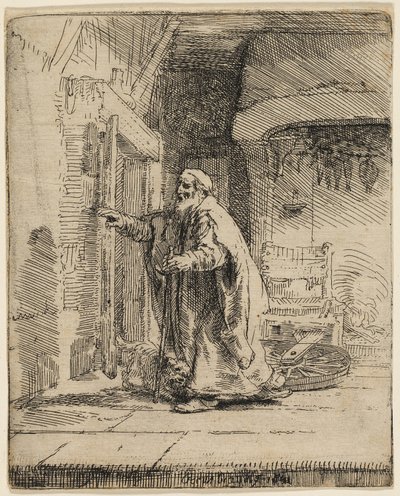The Blindness of Tobit: The Larger Plate av Rembrandt van Rijn