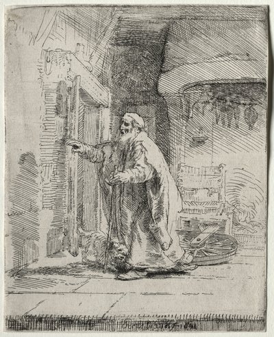 The Blindness of Tobit: The Larger Plate av Rembrandt van Rijn
