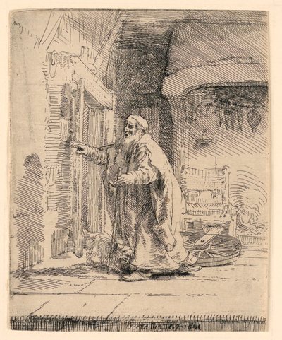 The Blindness of Tobit: The Larger Plate av Rembrandt van Rijn