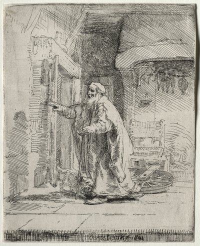 The Blindness of Tobit: The Larger Plate, 1651. av Rembrandt van Rijn