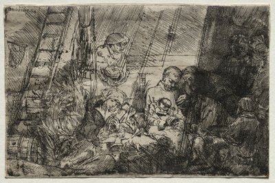 Omskjæringen i stallen, 1654. av Rembrandt van Rijn