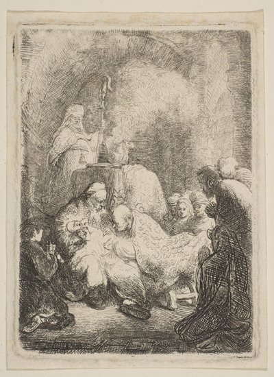 Omskjæringen: Liten tallerken, ca. 1630. av Rembrandt van Rijn