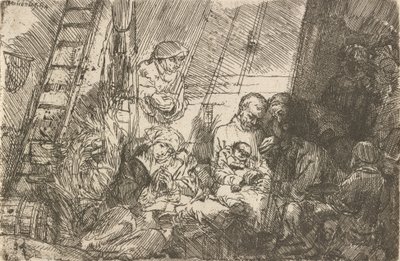 Omskjæringen i stallen, 1654. av Rembrandt van Rijn