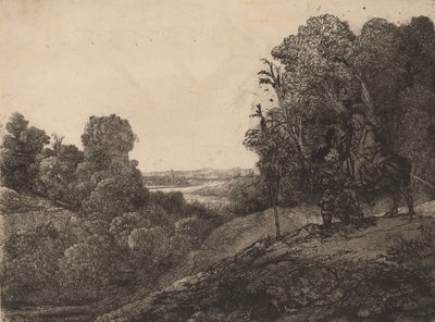Flukten til Egypt: endret fra Seghers, ca. 1653. av Rembrandt van Rijn