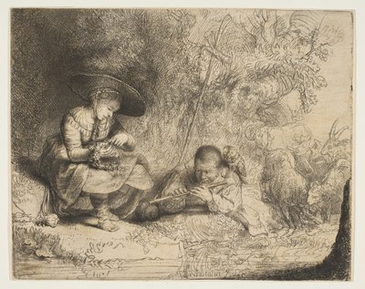 Fløytespilleren, 1642. av Rembrandt van Rijn