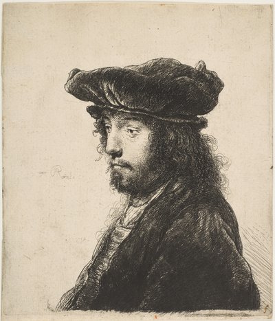 Det fjerde orientalske hodet, ca. 1635. av Rembrandt van Rijn