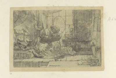 Den hellige familie med katten og slangen av Rembrandt van Rijn