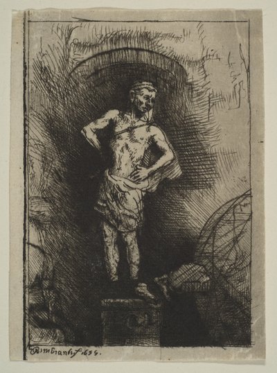Bildet sett av Nebuchadnesar, 1655. av Rembrandt van Rijn