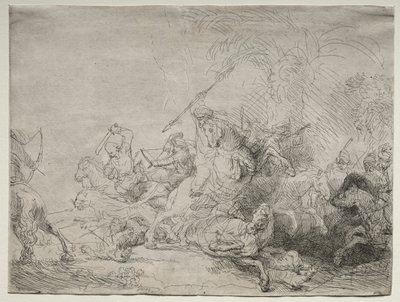 Den store løvejakten av Rembrandt van Rijn