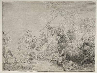 Den store løvejakten, 1641. av Rembrandt van Rijn