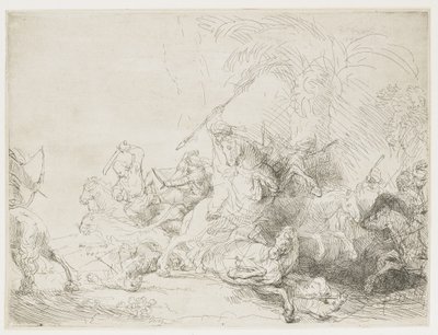 Den store løvejakten, 1641 av Rembrandt van Rijn