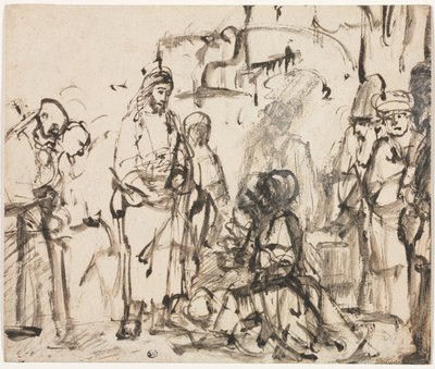 Kristi møte med Marta og Maria etter Lasarus død, ca. 1662-65. av Rembrandt van Rijn