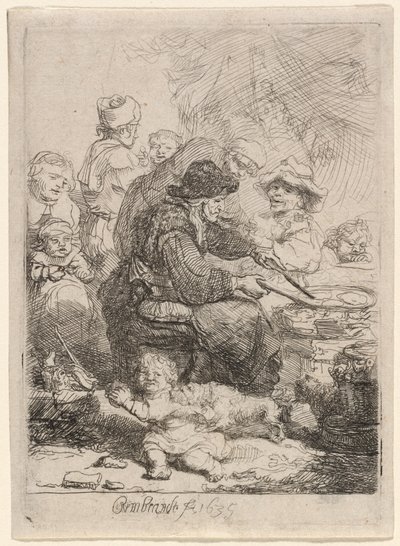 Pannekakekvinnen av Rembrandt van Rijn