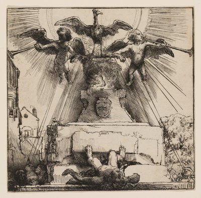 Føniks eller statuen styrtet av Rembrandt van Rijn