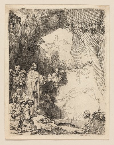 The Raising of Lazarus: Small Plate av Rembrandt van Rijn