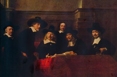 Prøvetakerne, 1662, 1938. av Rembrandt van Rijn