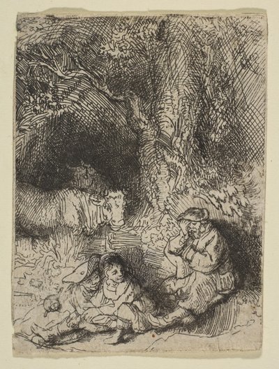 Den sovende gjeter, ca. 1644. av Rembrandt van Rijn