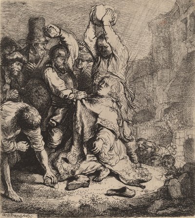 Steiningen av Saint Stephen, 1635. av Rembrandt van Rijn