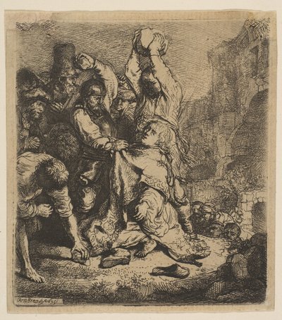 Steiningen av St. Stefan, 1635. av Rembrandt van Rijn