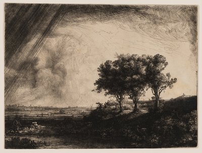 De tre trærne av Rembrandt van Rijn