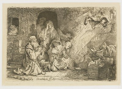 Engelen forlater familien til Tobias av Rembrandt van Rijn