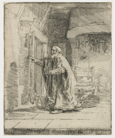 Blindheten til Tobit: den større platen av Rembrandt van Rijn