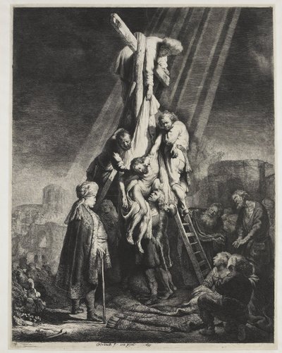 Nedstigningen fra korset: andre plate av Rembrandt van Rijn