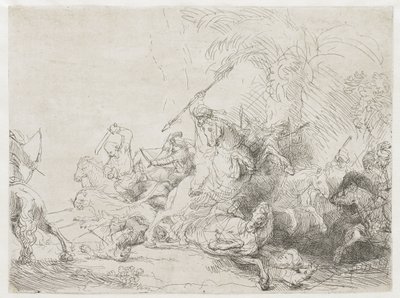 Den store løvejakten av Rembrandt van Rijn