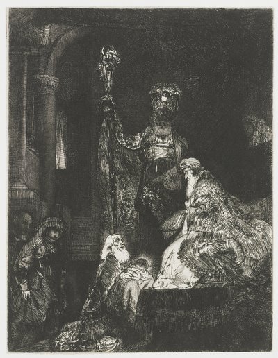 Presentasjonen i templet på den mørke måten av Rembrandt van Rijn