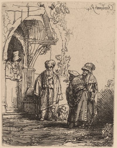 Tre orientalske skikkelser (Jacob og Laban?) av Rembrandt van Rijn